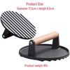 Cast Iron BBQ Steak Press & Pot Lid - Kitchen & Outdoor Grill Tool Set