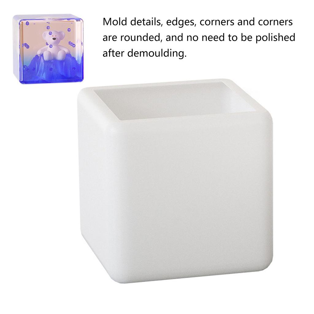 Fashionable Square Sturdy Silicone Mold 10cm Cube for Craft Supplies Resin Waxed Clay Jewelry Making and Decoration