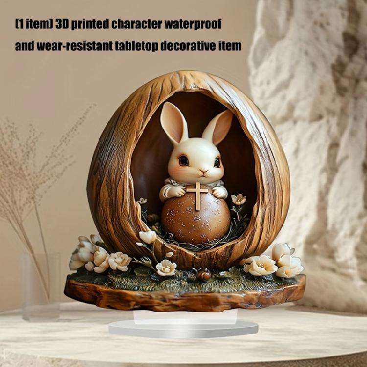 Acrylic Bunnies/Angel Statues Figurines Animal Figurines Sculptures Centerpieces Decorative Ornament for Home Office