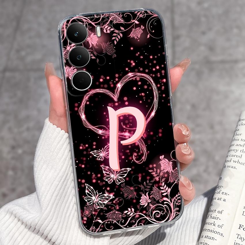 For Realme C71 C67 C65 C63 C61 C55 C53 C35 C85 Pro C75 C75x Phone Case Pretty Love Heart Letters Soft Housing Transparent TPU Silicone Anti Drop Shell