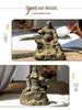 Chinese-Style Martial God Guan Yu Figure: Handmade Natural Rust Desktop Ornament for Living Room or Study