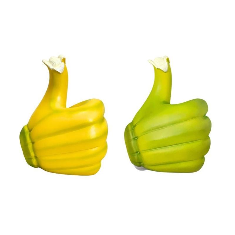 Unique Resins Banana Thumb Up Hand Gesture Figurine Ornament for Home Living Room or Office Tabletop Novelty Decors
