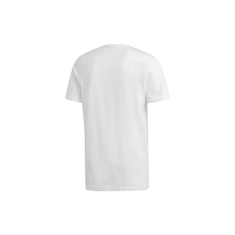 Adidas T Shirts Men's White Crew Neck Moderate Straight Fit DV3050