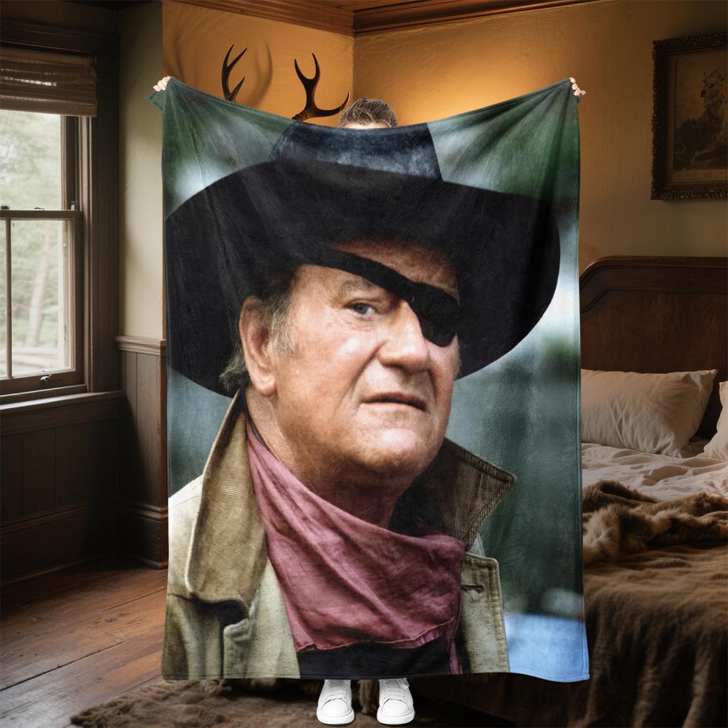 1pc Hollywood movie star John Wayne blanket, al season lightweigh Poster blanket home office outdoor nap multifunc Poster blanketional blanket