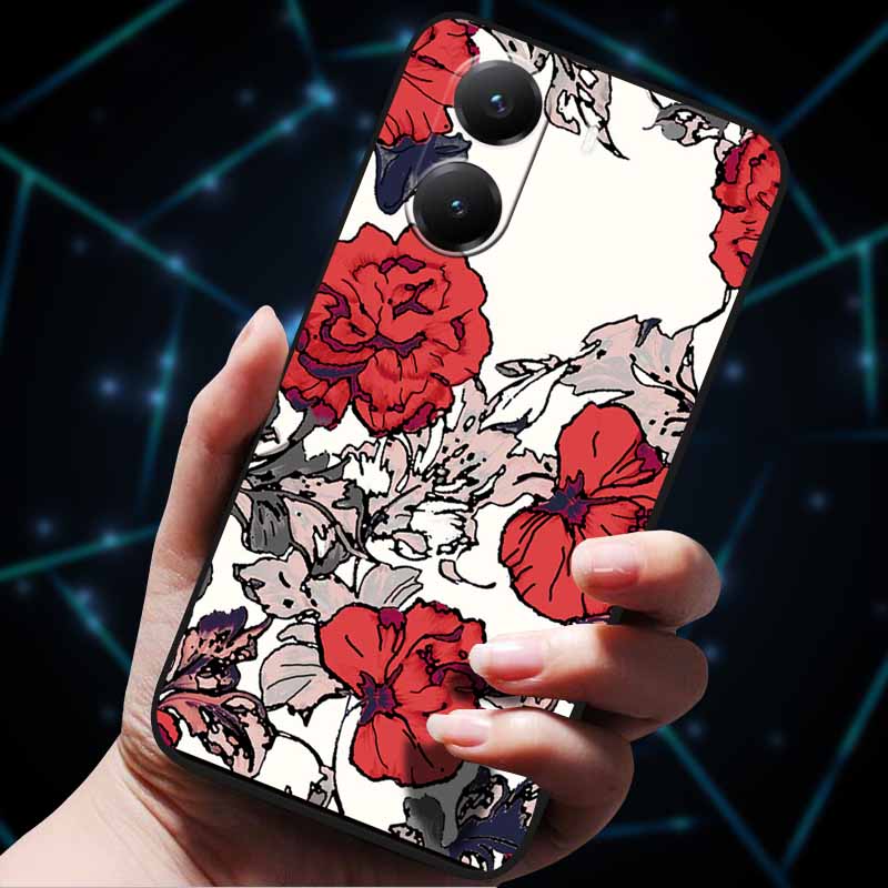 For Xiaomi Poco X7 Pro Case X7Pro 5G Soft Silicone Bumper 3D Flowers Emboss Phone Cases for Poco X 7 Pro 2025 Back Covers Shells
