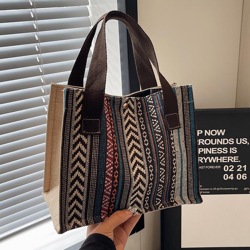 Geantă Tote Stil Etnic Femei Geantă de Mână Femei Modă Nouă Design Nișă Ins Geantă Tricotată Femei