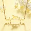 Stainless Steel Animal Necklace for Women Silver Color Cows Horse Hollow Chain Collars Cute Fashion Jewelry Accessories