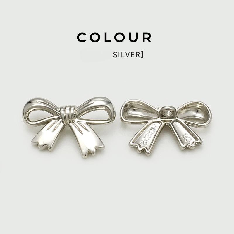 

10 Pieces of Hollowed-out Metal Bow Hand-sewn Buttons for Coats Suits Women s Versatile Dress Coats and Decorative Buttons 20mm