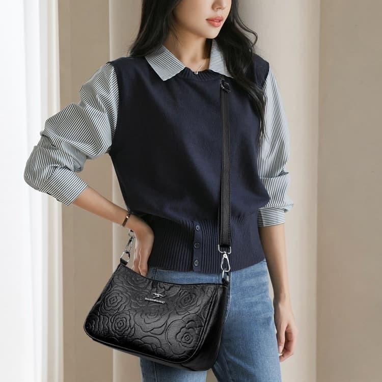 Embossed armpit bag women's shoulder messenger bag