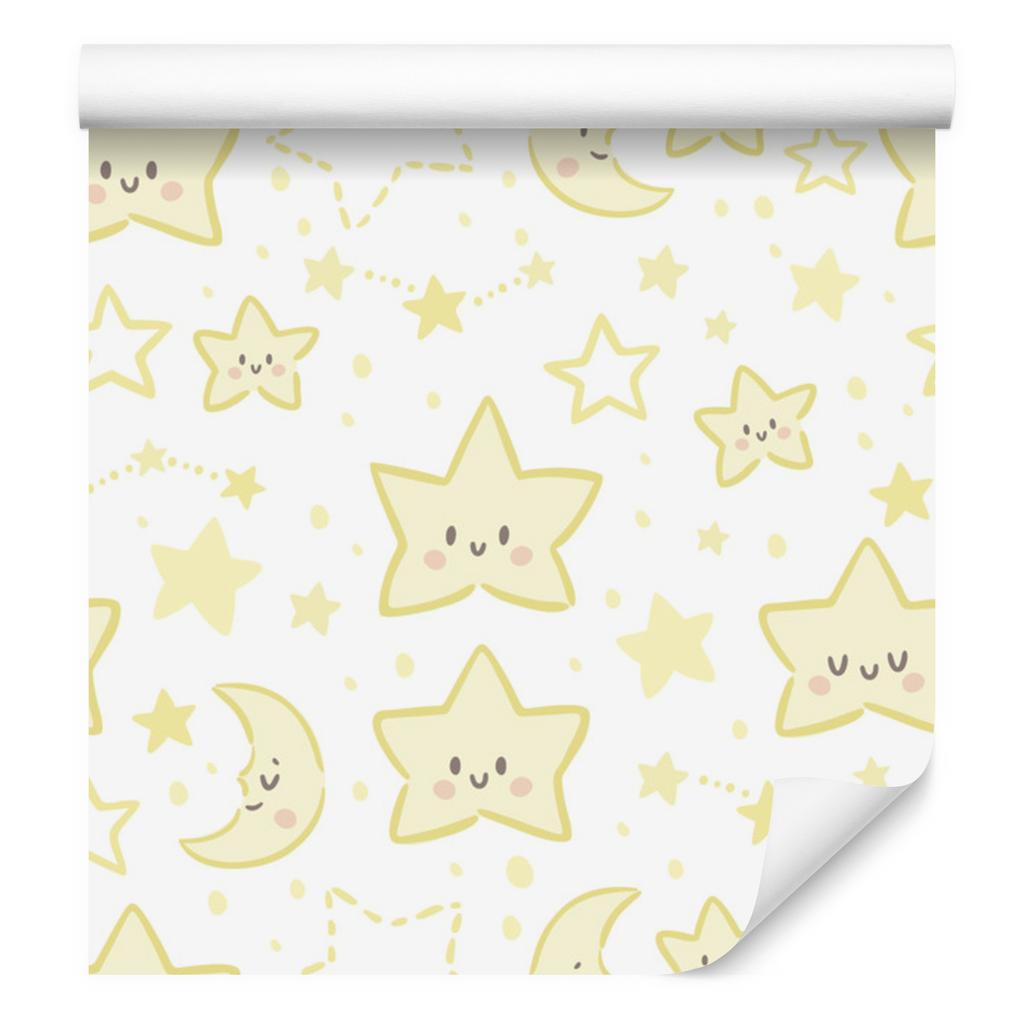 Smiling Stars and Moons Wallpaper for Living Room and Bedroom 50x1000