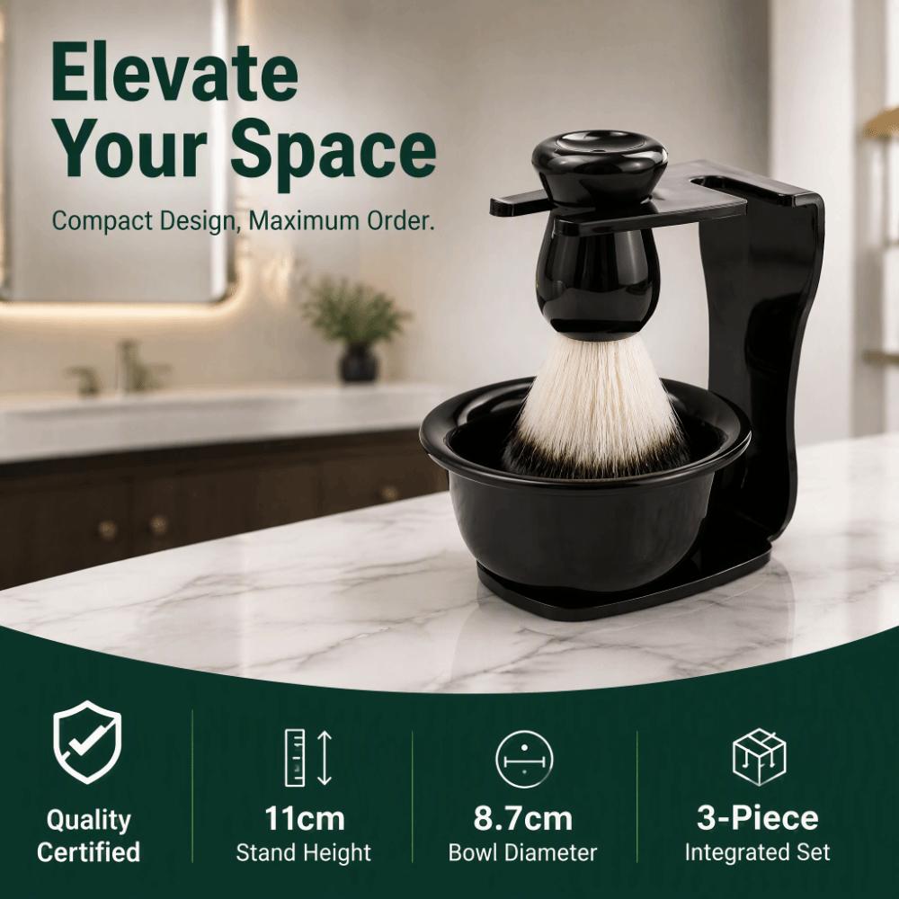 3PCS 2-in-1 Design Shaving Brush Set Black Beard Grooming Kit New Beard Shaving Tool Home