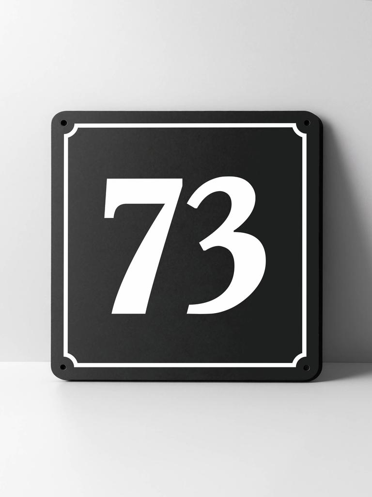 Metal House Number Sign, Black White Contrast, Outdoor Wall Decor for Home Street