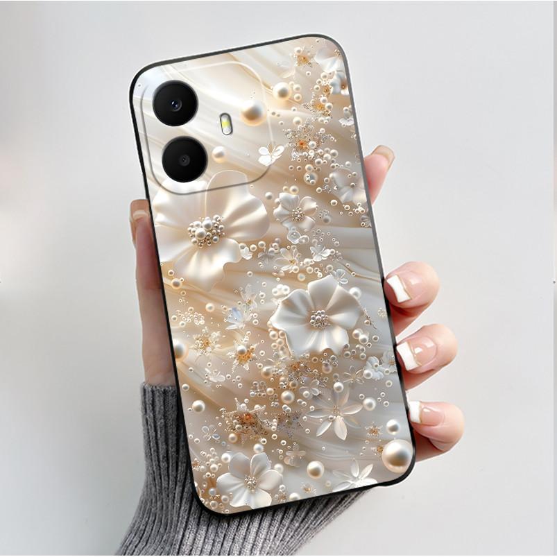 For TCL K70 4G 5G Case Luxury Fashion Butterfly Flower Black Soft Silicone Bumper Cover for TCL K70 Power T522A T522E Phone Case