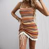 Spicy Backless Spaghetti Strap Dress with Drawstring & Color Embroidery - Hot Girl Style