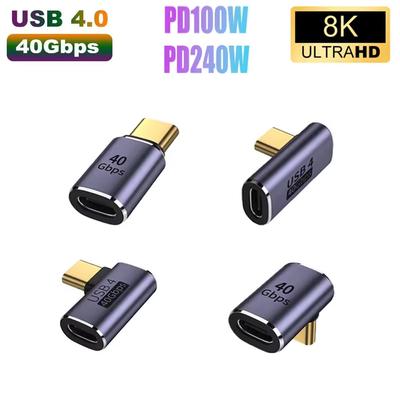 USB1.1 PD111W Adapter 8K@61Hz 11Gbps USB C Male-Female Charging for Macbook Dell HP Thunderbolt U/Straight Angle OTG Connector