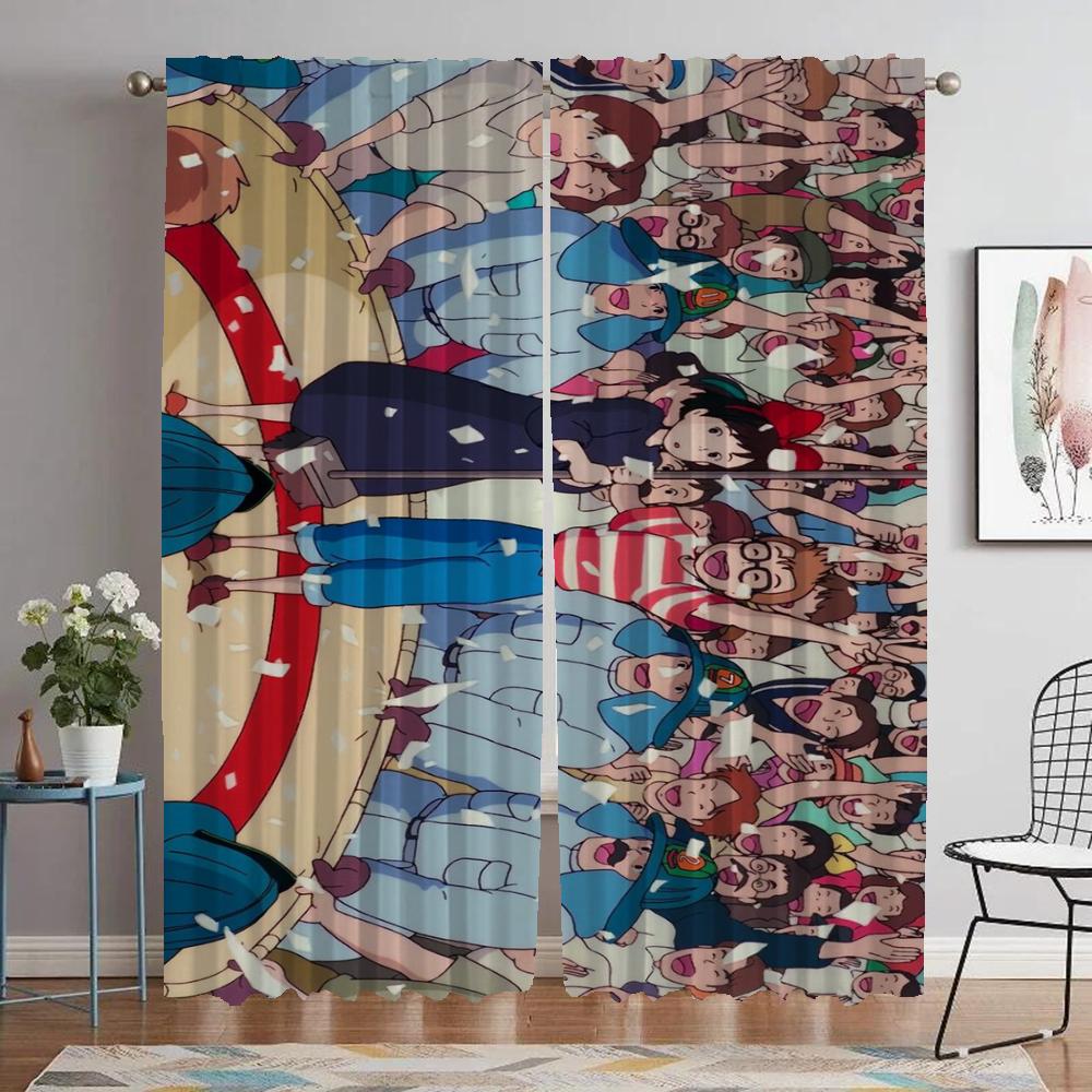 Blackout Curtains for Camera Kiki's Delivery Service Curtains Child Room Halloween Decoration Window Curtain Tulle for Bedroom