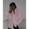 Spring and Summer Shirts, Beaded Tops, Lapel Long Sleeved Cardigans, Basic Styles, Women's Shirt Jackets