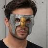 Warrior Role Play Mask Halloween Medieval Armor Mask, Cosplay for Party, Vintage Helmet Wide Field of View Style Masquerade Prop Comic Con Party