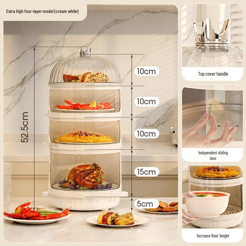 Multi-layer Transparent Food Cover for Dining Table Insulation