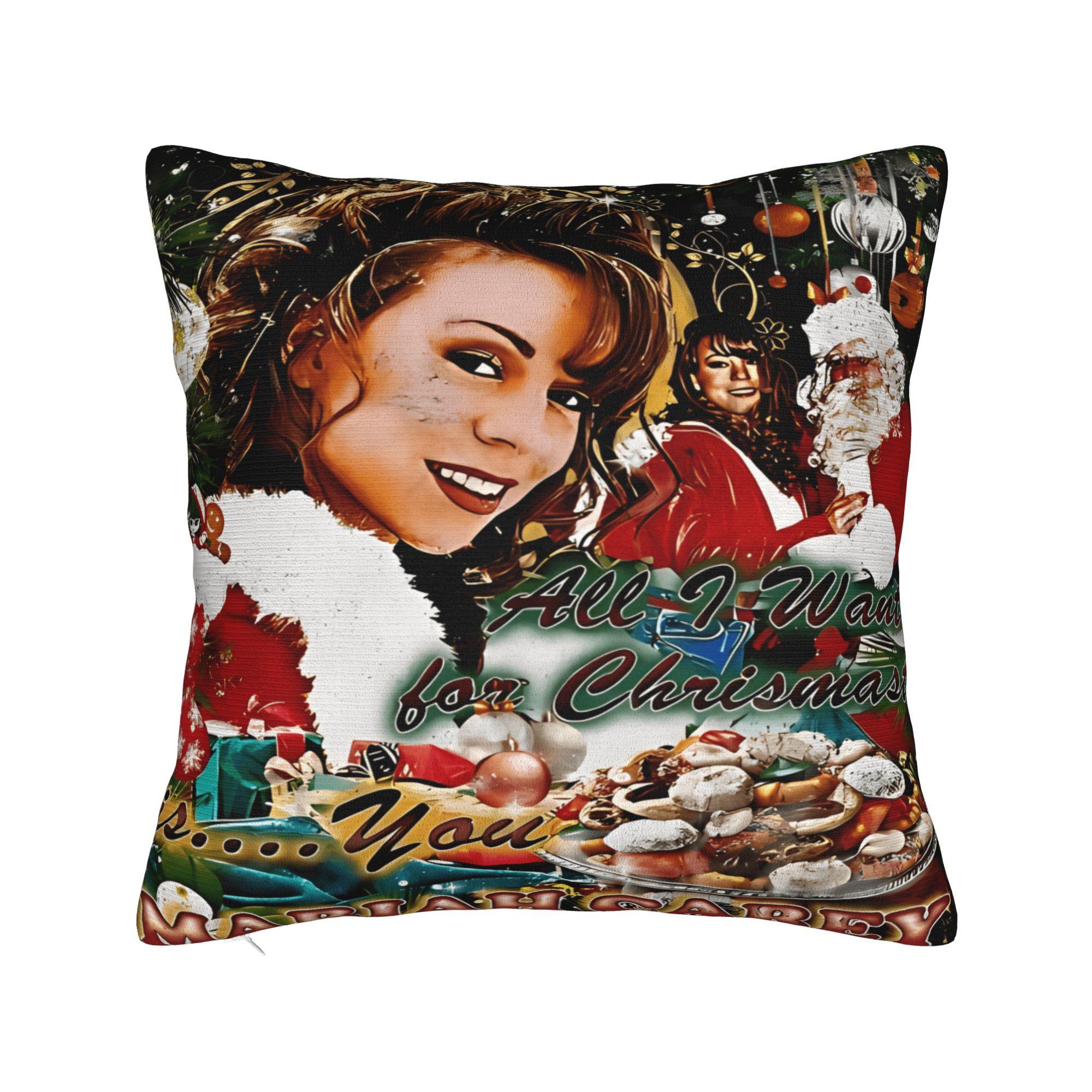 

Mariahs Pillow Case Careys Merry Christmas Soft Pillow Cover For Sofa Home Decor Kawaii Pillowcases 30cmx30cm