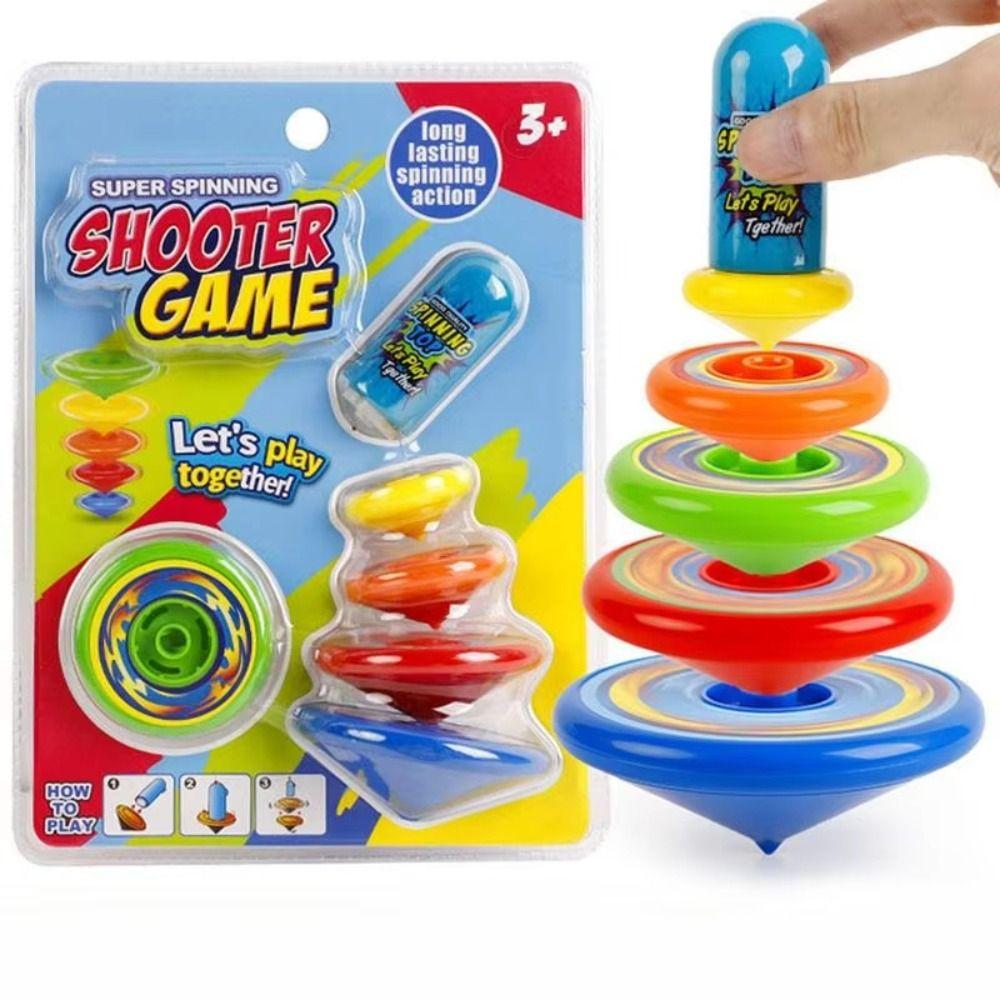 Interesting Flying Stacking Gyroscopes Gyro Folding Launcher Gyroscope Set  Kids Toy