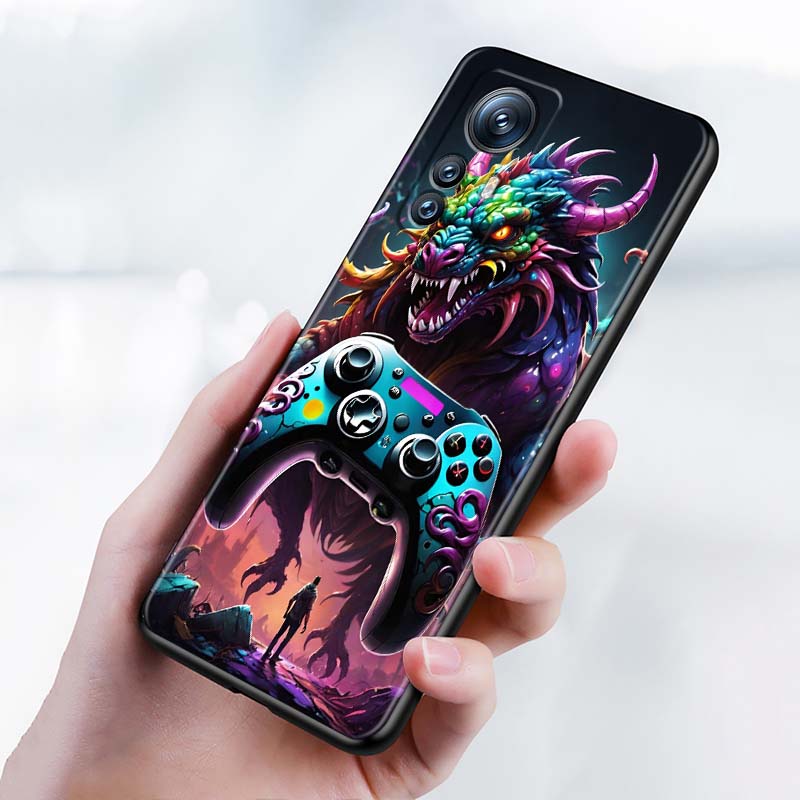 Creative Game Controller For Xiaomi Mi 15 14 13 13T 12 12T 12S 11 11i 11T Pro Ultra Lite 5G Black Soft Phone Case
