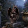 Bookshelf Display Figurine Flying Dragon Skull Resin Statue, On Human Figurine, Collectible Fantasy Statue Halloween Abstract Sculpture, Gothic Garden