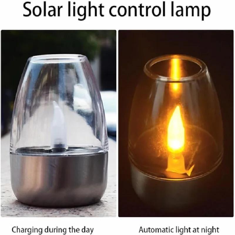 LED Solar Candles Light Flameless Rechargeable Night Light Waterproof For Garden Decor Outdoor Wedding Party Atmosphere Lamp