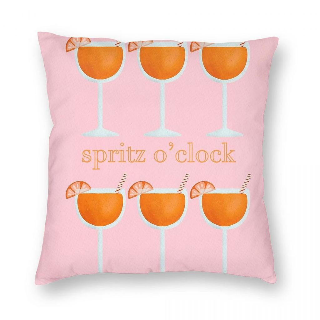 Spritz Cocktails OClock Platz Kissenbezug Polyester Leinen Samt Kreativ Reißverschluss Dekor Heim Kissenbezug Großhandel