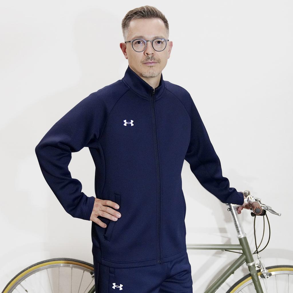 Under Armour Sports Stand Collar Zipper Casual Fashion Jacket Men jackets Navy-Blue 24600407-409