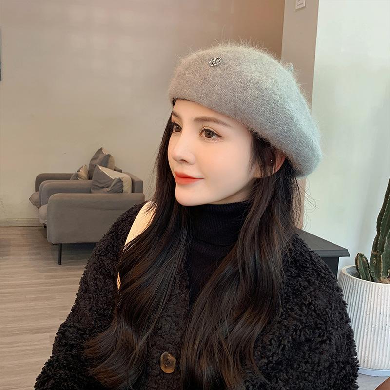 Damen Wollbarett Herbst und Winter Warm Retro Mode Outdoor Künstlerhut Kappe