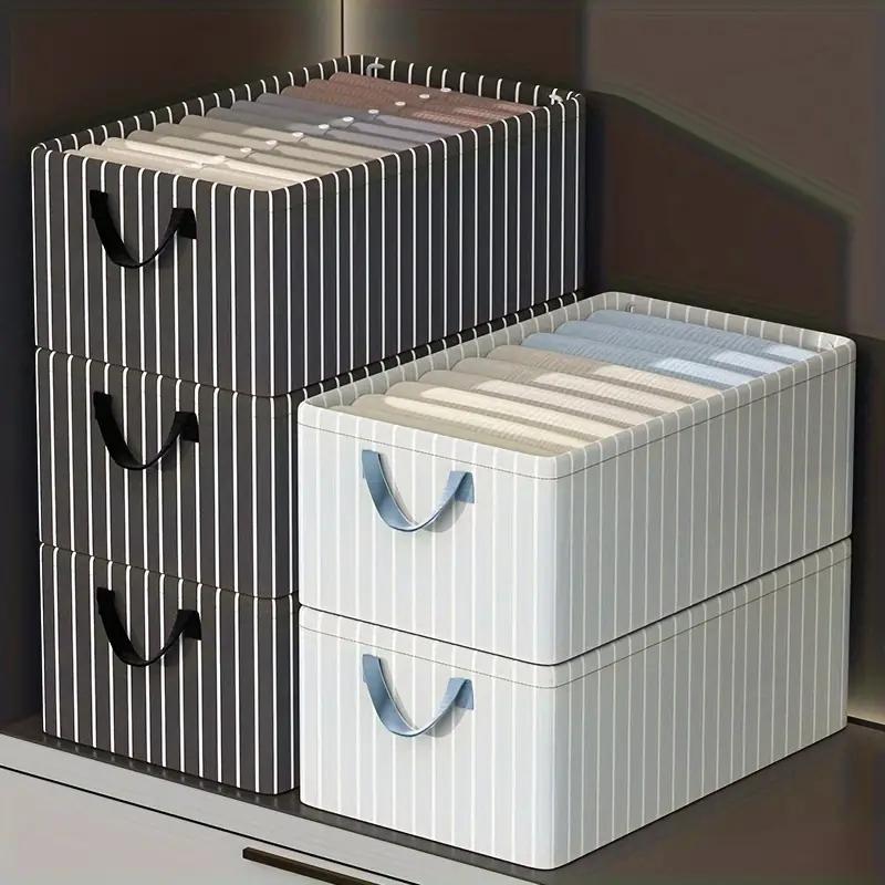 Folding Metal Frame Clothes Storage Box Large Capacity Pants Storage Box Household Moisture-proof Closet Organizer Storage Boxes