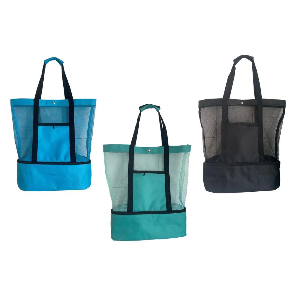 Beach Tote Bag with Insulated Cooler Lightweight Container Bag Transparent Cooler for Grocery Women & Men Office Shopping Snacks
