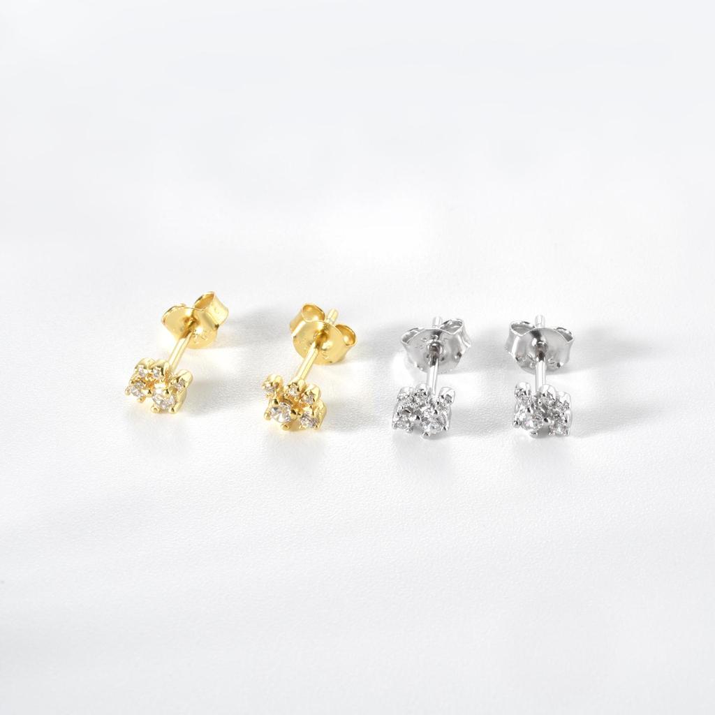 ANDYWEN Srebro próby 925 1 para małych, lekkich, luksusowych kolczyków sztyftowych dla kobiet 2023 wykwintna, delikatna biżuteria