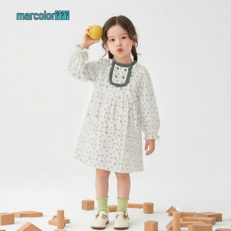 Girls Floral Long Sleeve Dress 150