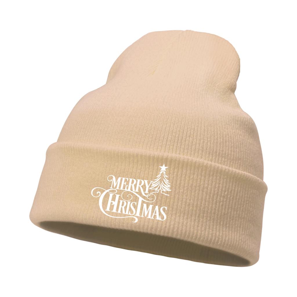 Merry Christmas Print Unisex Winter Hats Knit Hat Beanie Skullies Beanies Stylish Sporting Knitted Cap Beanie Perfect For Travel