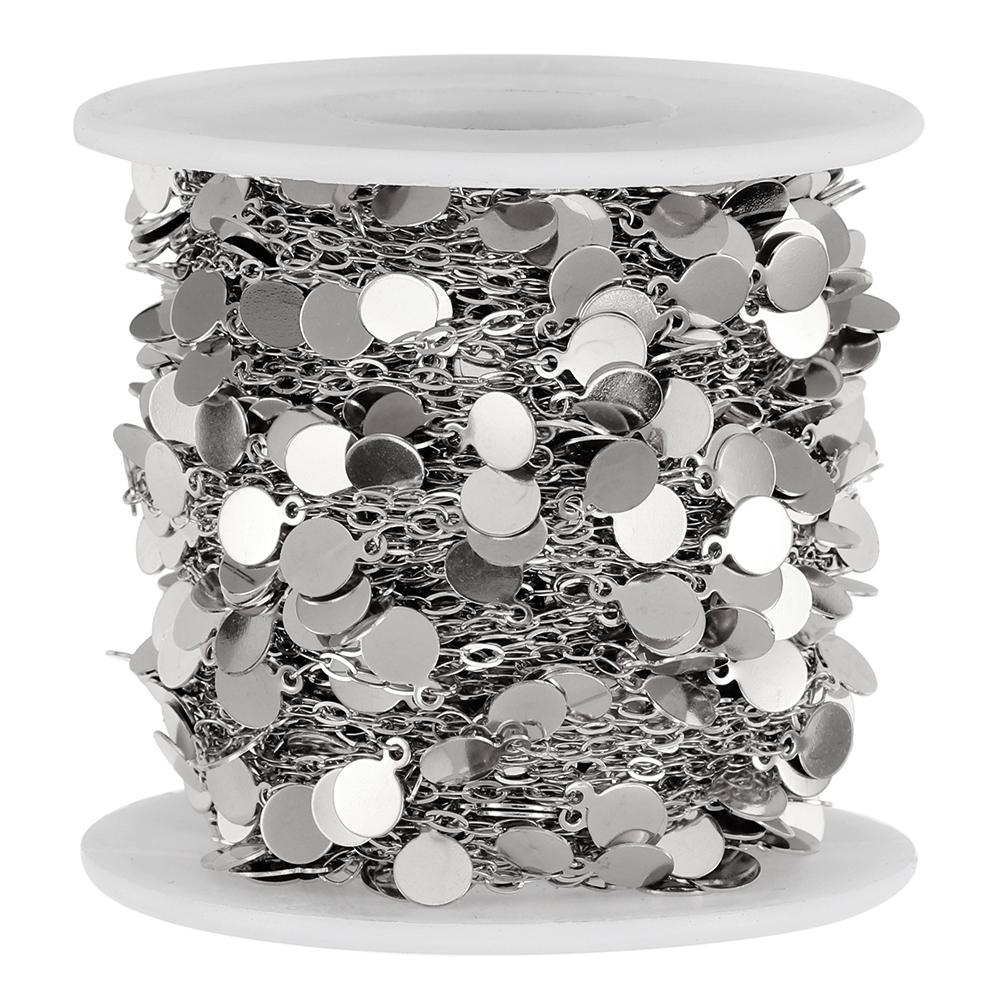 

2Meters 1Meter Stainless Steel Disc Chains Gold Color Round Charms Pendants Chain for Jewelry Making DIY Necklace Bracelet 1Meter