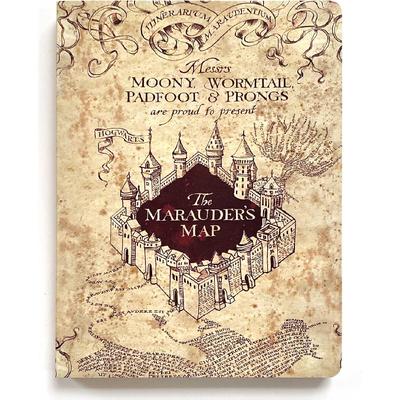Paper House Productions Harry Potter 8" Foil Accent Soft Cover Journal with Satin Ribbon Page Marker - Marauder's Map