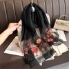 Silk Handmade Embroidered Scarf: New Mulberry Silk Autumn/Winter Shawl, Elegant & Versatile.