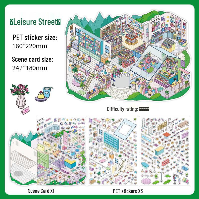 Infeel.Me 2.5D Scenery Stickers - 6th Edition Student Miniature Decoration Stickers