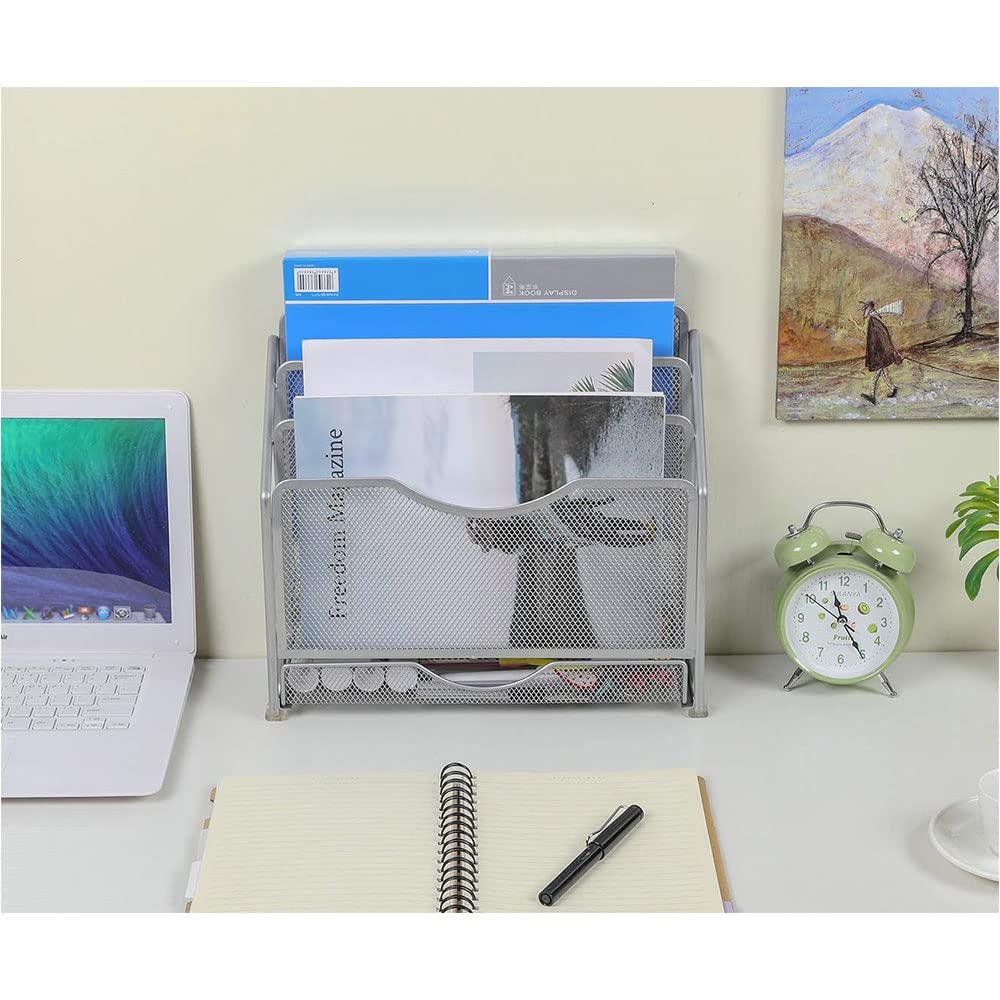 Tabletop Storage Rack File Rack Multifunctional Wall Mounted Document Rack Document Tray Rack A4 File Rack Desktop Shelf Holder Shelf Holder