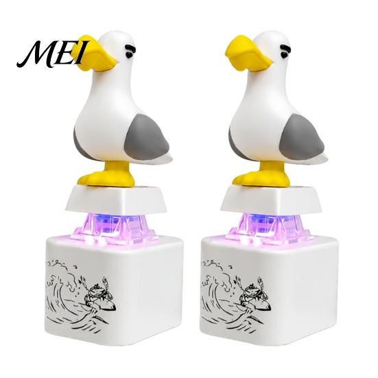 Tragbares Schlüsselanhänger-Spielzeug 1/2 Stück Möwen-Mine-Knopf-Schlüsselanhänger, Wiederaufladbarer Fidget-Clicker mit echtem taschengroßem Stress-Geräusch und LED-Licht, Mini