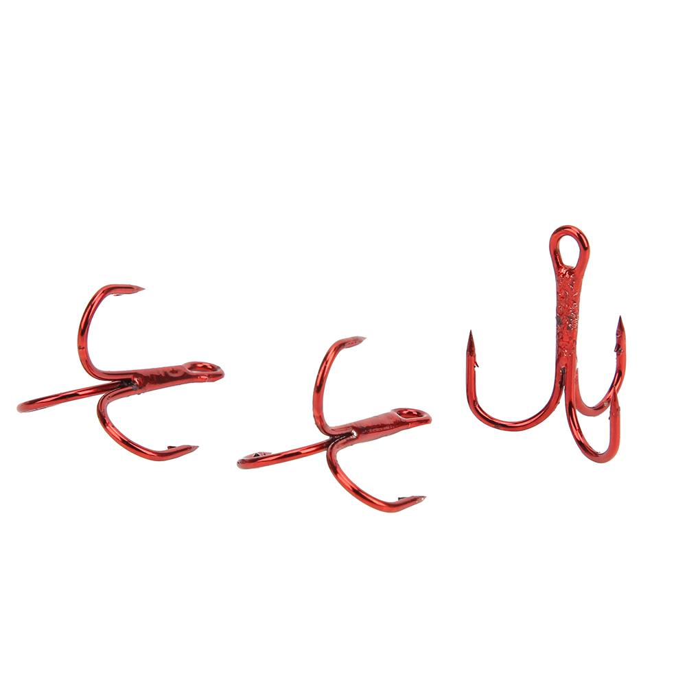 

100 шт. Красные тройные крючки из высокоуглеродистой стали Рыболовный крючок Крючок Рыболовные аксессуары 6#