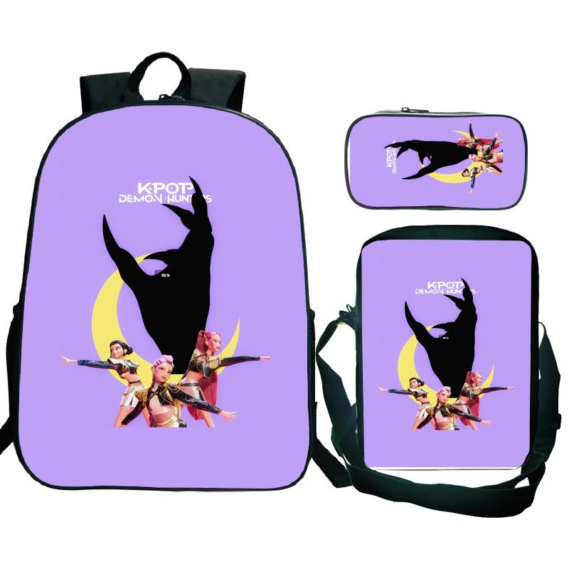 3tlg KPop Dämonenjäger Rucksäcke Huntrix Mädchen Kinder Studenten Schultaschen Zoey Rumi Mira Saja Jungen Kinder Schultaschen Unisex Mochila