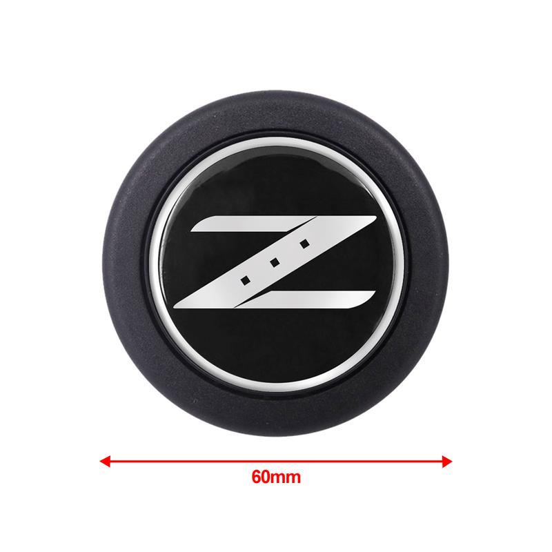 Universell JDM 1 Stück Silber Z Hupenknopf Auto Hupe Rennwagen Lenkrad Hupenknopf Abdeckung Fairlady Z34 Für NISSAN Auto Styling