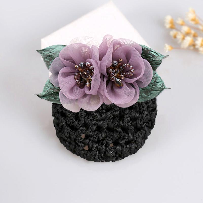 1Pc Flower Hair Clip Women Hair Accessory Durable Silk Gauze Fashion Hair Net Mesh Hairband