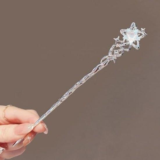 Kanzashi one stick hair accessory moonstar hairpin ornament simple parts traditional clothing items yukata Hanfu everyday use