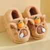 Children's Winter Capybara Slippers - Thick, Warm Cotton Shoes for Indoor Use, Boys & Girls