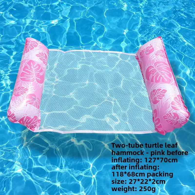 Summer Swim Foldable Striped Inflatable Lounge Hammock Stripe Swimming Pool Parties and Floating Mat Pool Toys Pool Inflatable