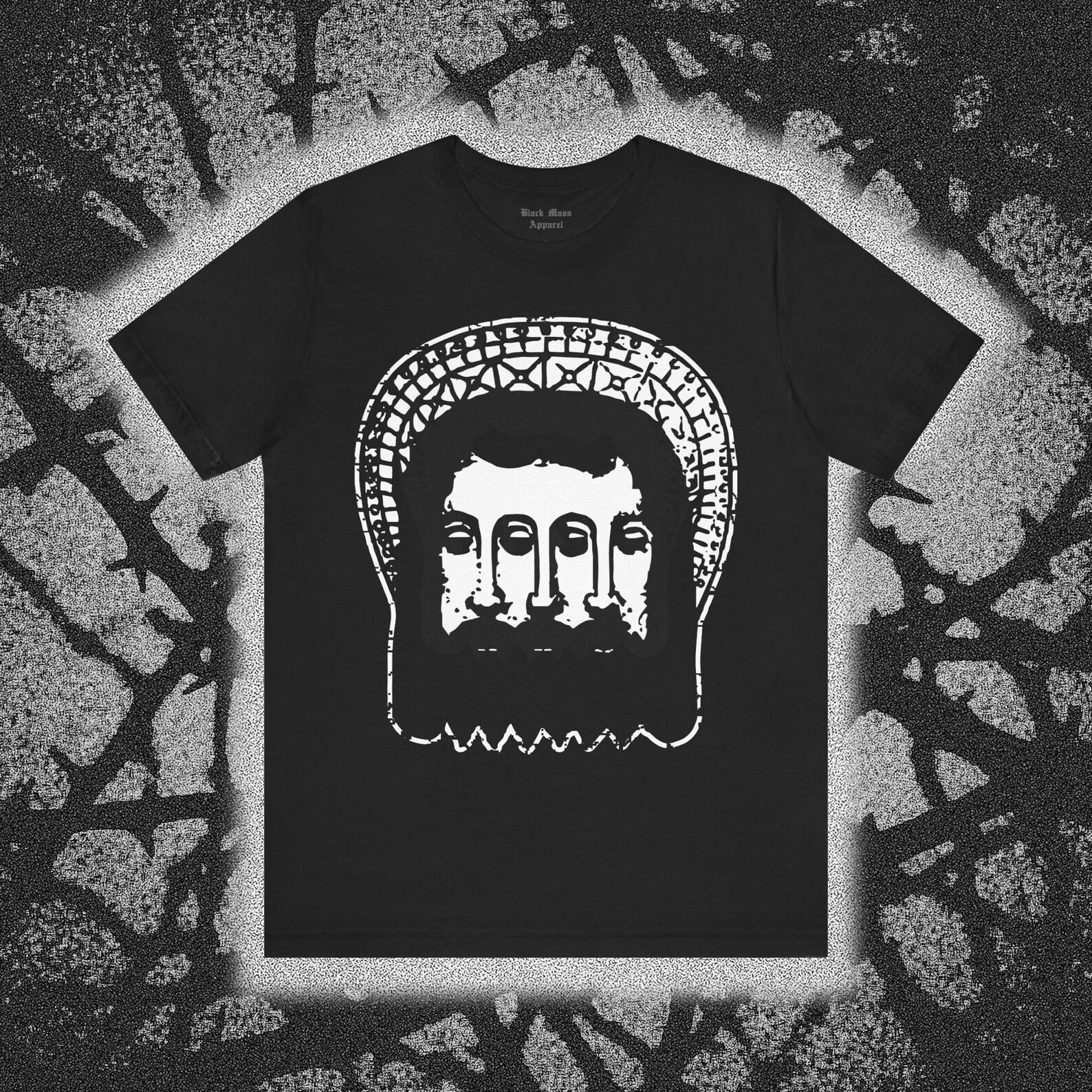 Faces of the Trinity, Trippy Jesus Shirt, Surreal Psychedelic Angel T-Shirt, Celestial Being Unisex Jersey Short Sleeve Tee 3XL